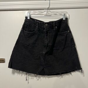 Madewell Black Denim Skirt